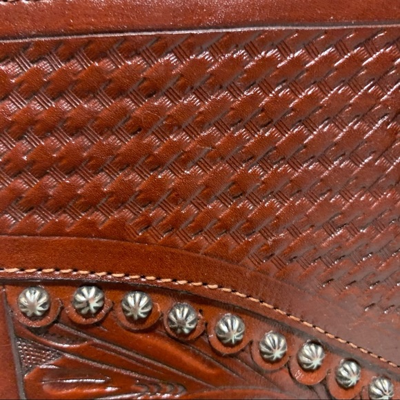 American West tooled leather purse EUC - Picture 4 of 16